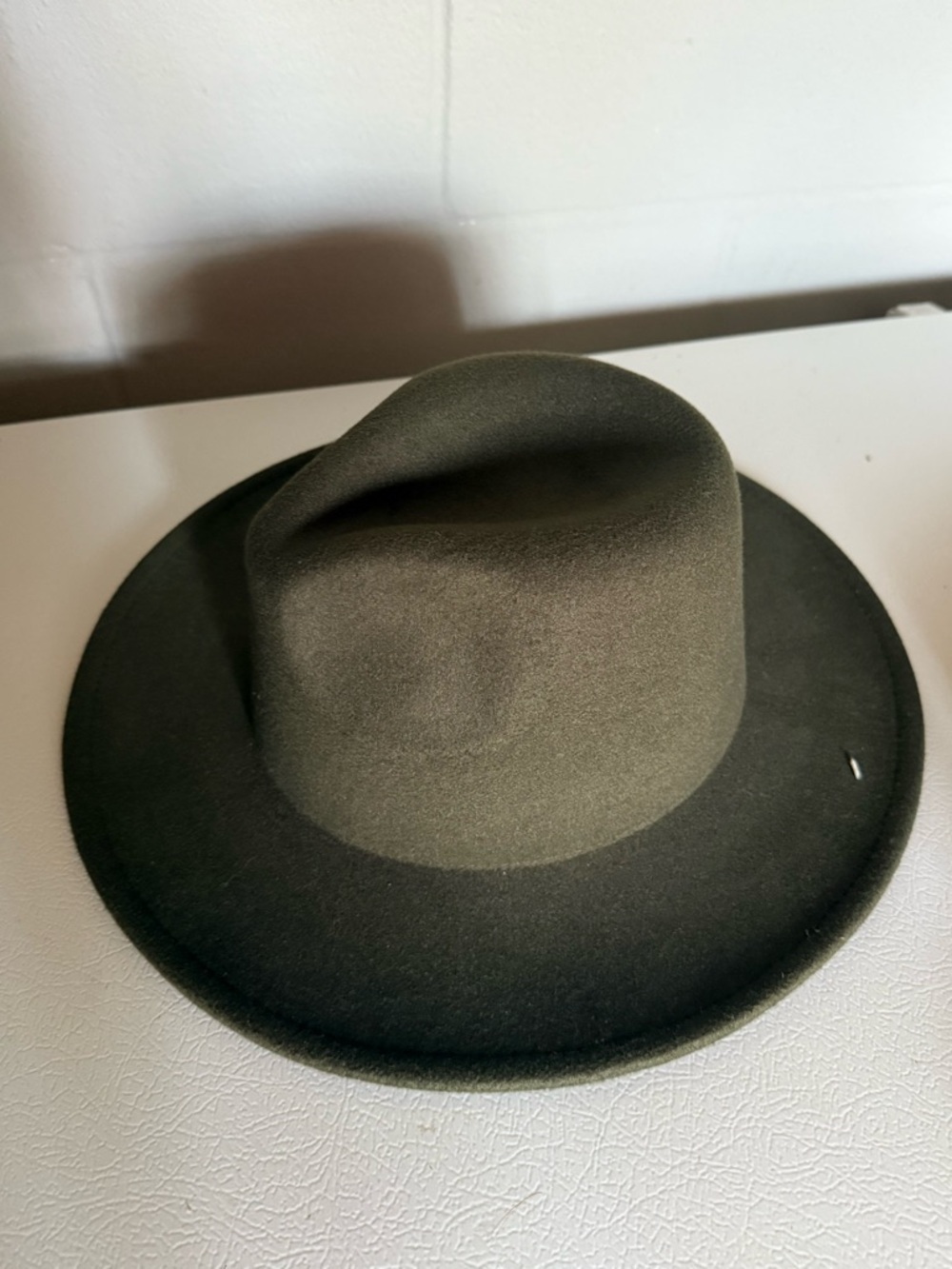 Felt Fedora Hat in Olive Green